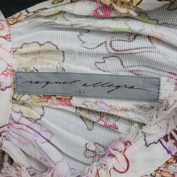 RAQUEL ALLEGRA Halter Midi Dress Sz 0 Floral Garden Print Lightweight Feminine - Picture 8 of 11